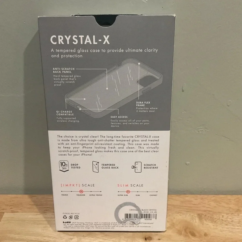 LAUT Crystal-X IPhone MAX 14 phone case. Tempered glass. Drop tested. NEW in box